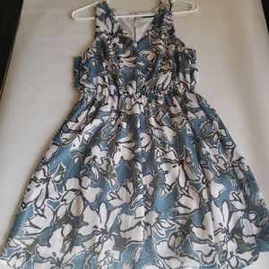 Banna Republic Floral blue and white dress
